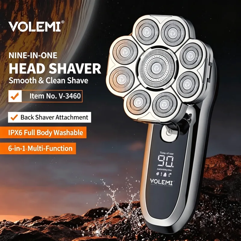 VOLEMI Cordless Hair Clipper Steel Blade Type-C Charging V-3460