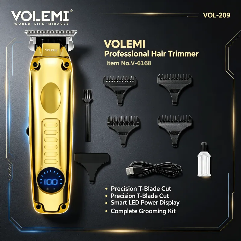 VOLEMI Hair Clipper V-6168 Professional Cordless Rechargeable