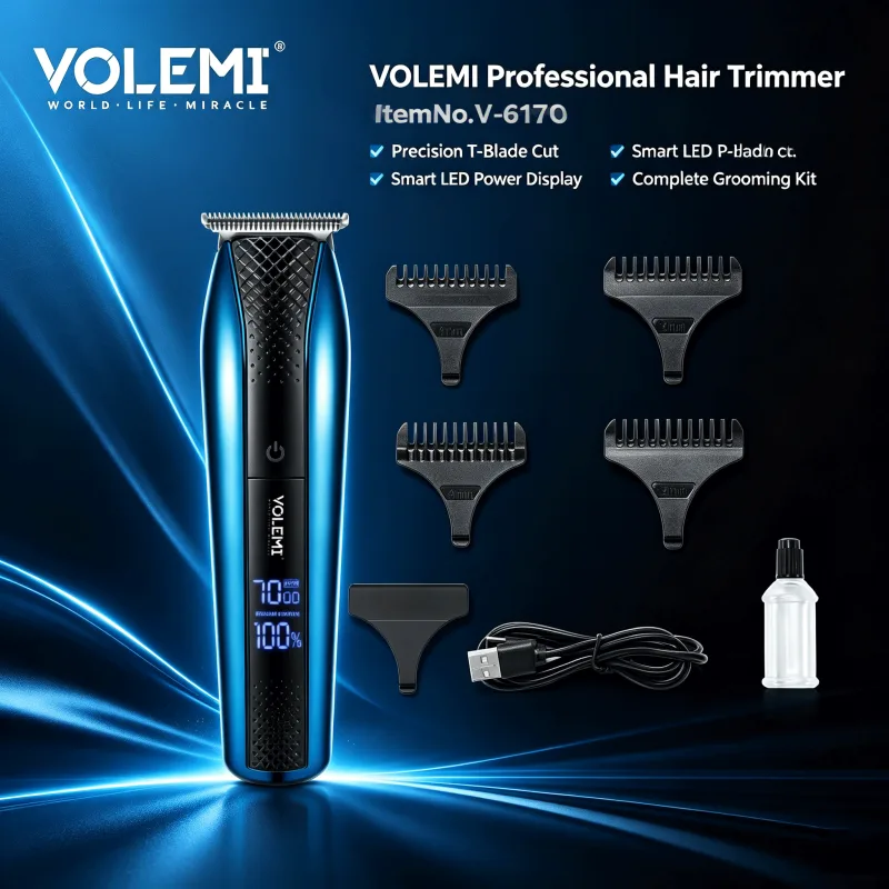 VOLEMI Cordless Hair Clipper Steel Blade Type-C 60pcs Carton V-6170