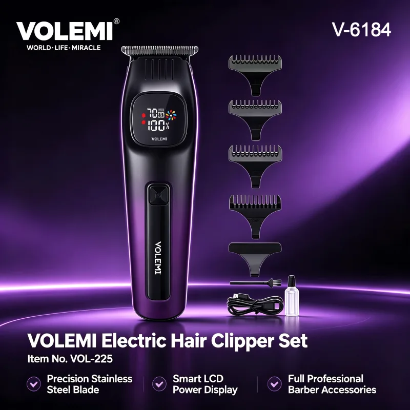 VOLEMI Home Hair Clipper Quiet Motor Steel Blade V-6184