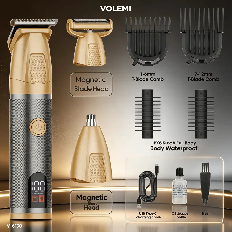 VOLEMI Rechargeable Hair Clipper Kit V-6190