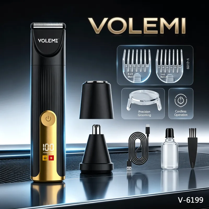 VOLEMI Professional Cordless Hair Clipper Type-C Rechargeable V-6199