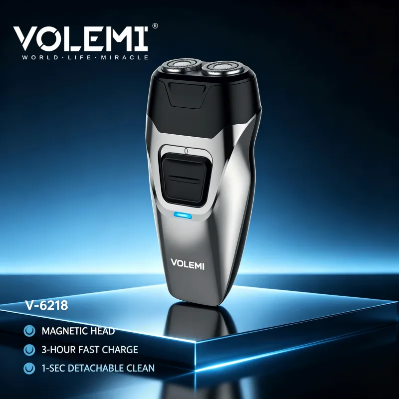 VOLEMI Men's Shaver Rotary Head Wet & Dry USB Rechargeable V-6218