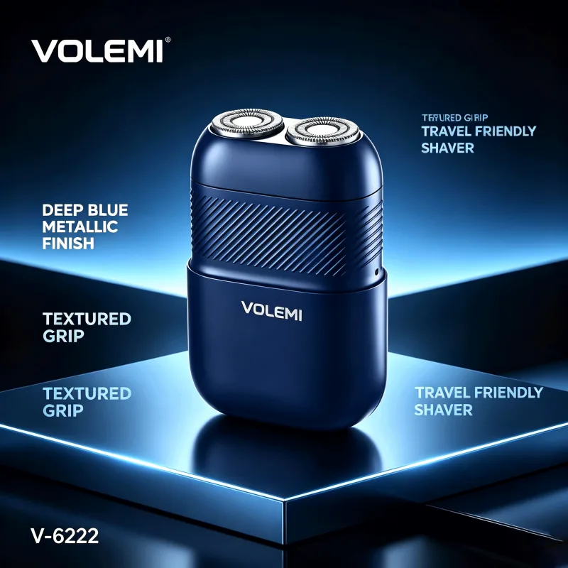 VOLEMI Men's Shaver Rotary Head Wet & Dry Type-C Rechargeable V-6222