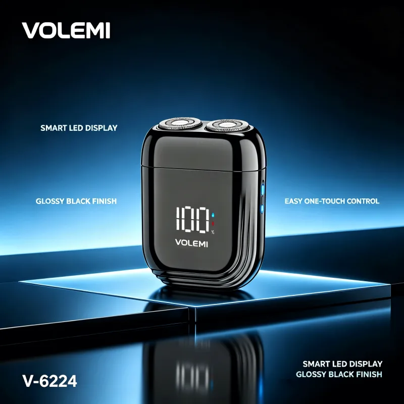 VOLEMI Men's Shaver Floating Foil Wet & Dry Type-C Rechargeable V-6224
