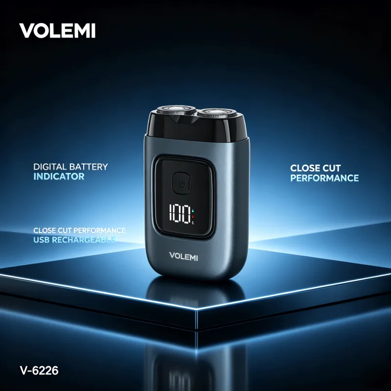 VOLEMI Men's Shaver Rotary Head Wet & Dry Travel Razor V-6226