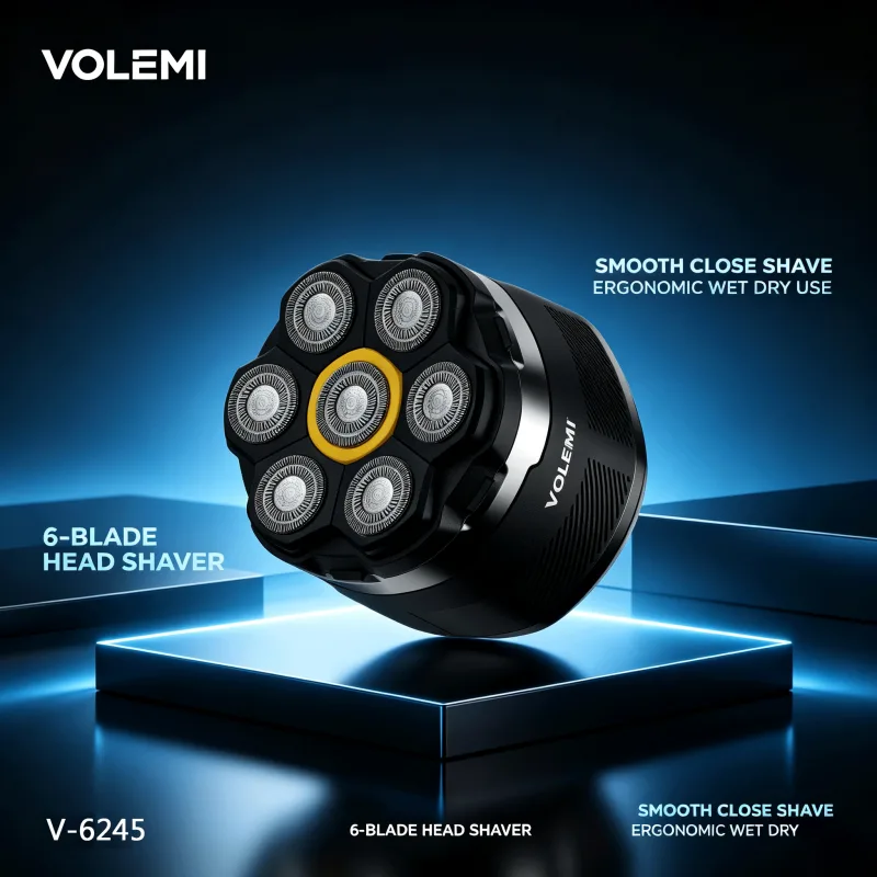 VOLEMI Men's Shaver Floating Foil Wet & Dry Type-C V-6245
