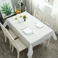 Home Nordic Tablecloth Modern Simple Style Tablecloth Fruit Scalding Waterproof Oil Resistant Disposable PVC Plaid Tablecloth