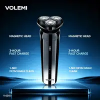 VOLEMI Men's Shaver Rotary Head Wet & Dry Type-C Rechargeable V-6210