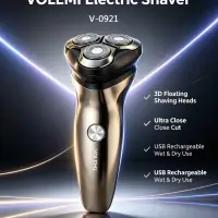 VOLEMI Men's Shaver Floating Foil Wet & Dry USB Rechargeable V-0921